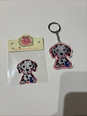 Dalmatian Keychain and Sticker Set
